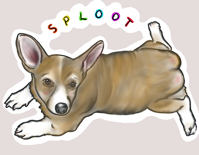Doggo sploot sticker