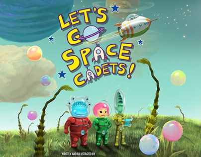 Children's book Illustration Let's Go Space Cadets