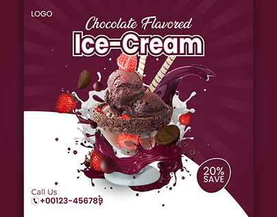Background design template for ice cream