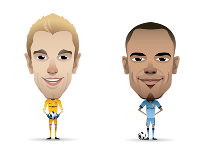 Manchester City player illustrations