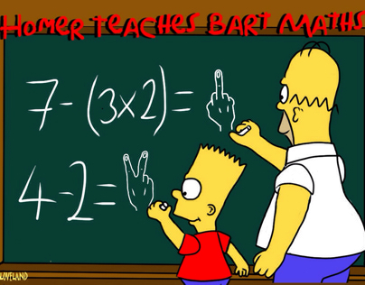 Homer Teaches Bart Maths