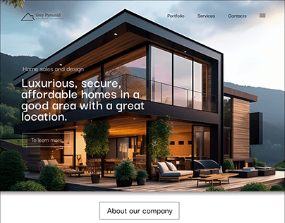 Website design for the construction of luxury houses