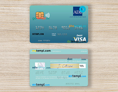 Solomon Islands ADB Bank visa debit card template