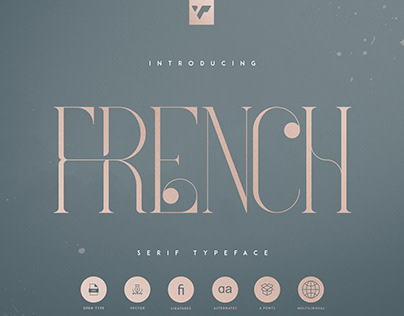 French Serif Typeface - 4 weights. Free font!