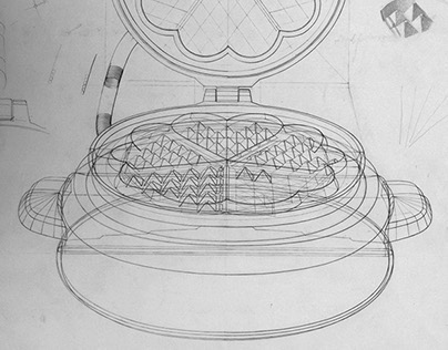 Old waffle iron, pencil drawing (1982)
