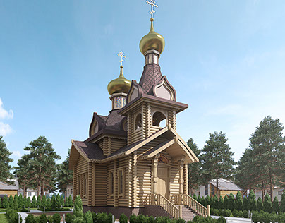 The wooden church in the village Andreevka