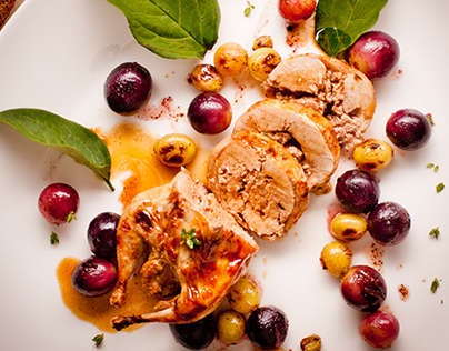 quail with grapes