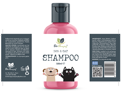 Dog and Cat Shampoo Label Design