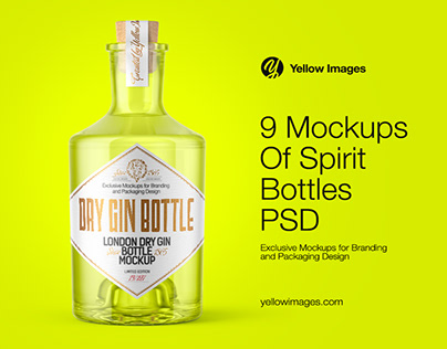 9 Mockups Of Spirit Bottles PSD