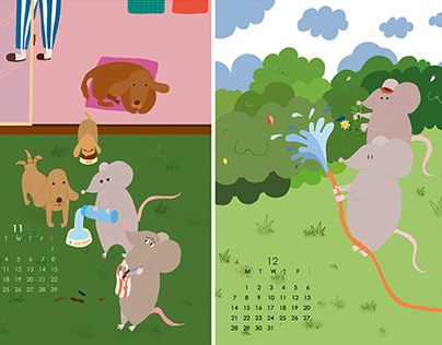 Illustration Design-Year of Mouse Calendar