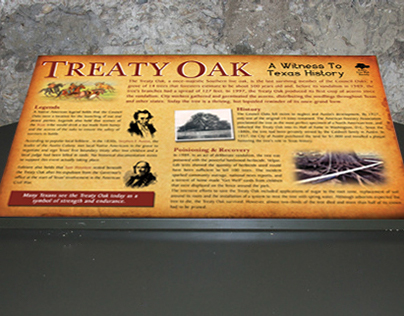 Treaty Oak Wayside Interpretive Panel - Freelance