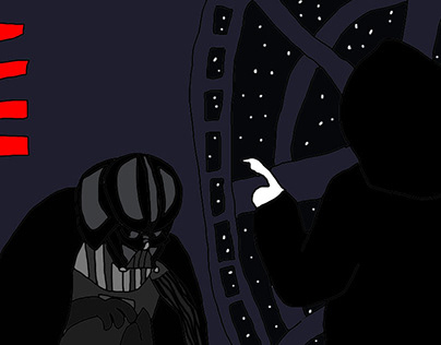 Darth Vader se arrodilla ante el emperador