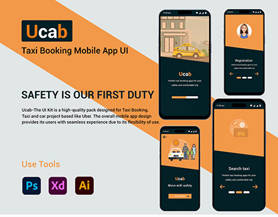 Ucab-Taxi Booking Mobile App UI