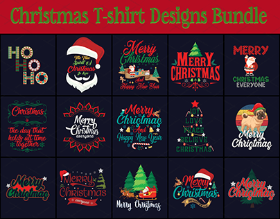 Christmas T-shirt Designs Bundle
