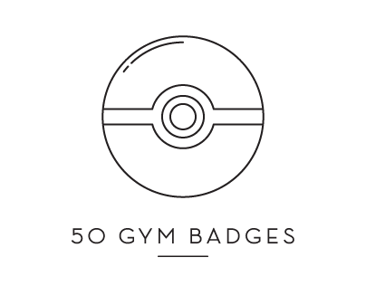 Pokemon - 50 Gym Badges