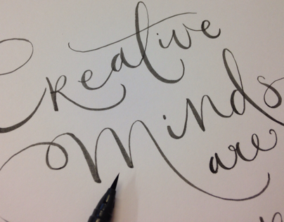 Creative Minds quote brush lettering