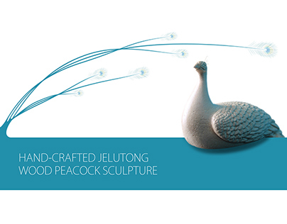 Peacock - Hand-Crafted Jelutong Wood Sculpture