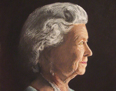 Portrait of Queen Elizabeth in pastels