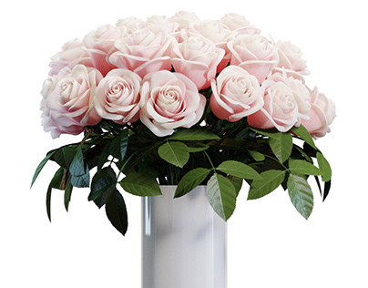 Flower Set 09 / Light Pink Roses Bouquet