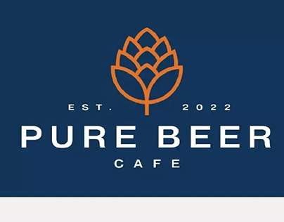 Pure beer cafe logo design