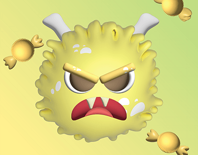 3D Lemon Candy Monster Design