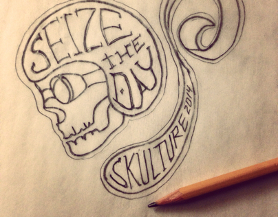 Hand sketch skull graphic