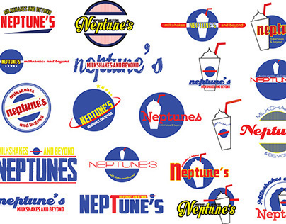 Logo Studies for Neptune's Milkshakes and Beyond