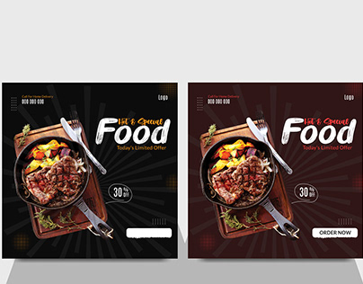 Tempting social media food banner design