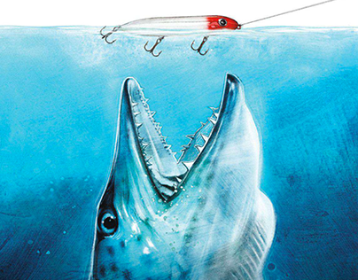JAWS Inspired Art for Field & Stream Magazine
