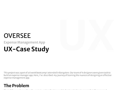 UX Case study for Oversee app