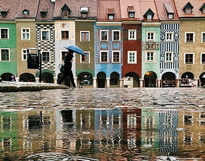 Poznan in puddles