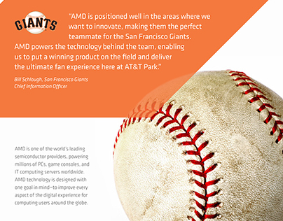 San Francisco Giants Magazine advertisement for AMD