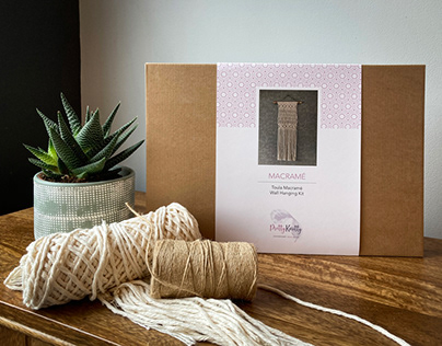 Macrame packaging and instructions for Pretty Knotty