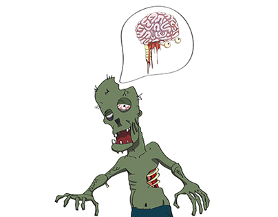 Zombie/Brain. Illustrations for T-shirts