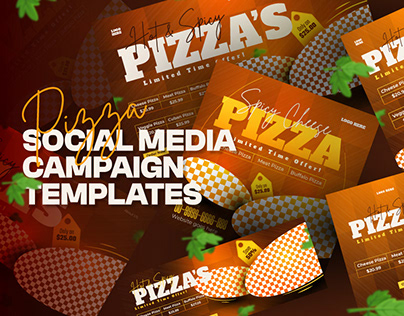 PIZZA ads promotional social media campaign design.