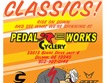 Pedal Works Cyclery promotional poster
