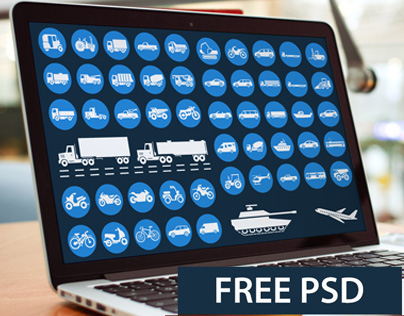 Vehicle Vector icons Free PSD
