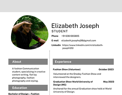 Resume Elizabeth Joseph