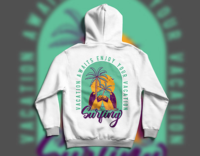 Surfing graphic t-shirts and hoodie design