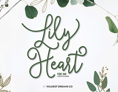 Lily Heart Font Duo | Sans & Script