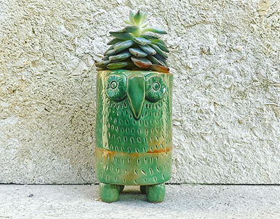 Handmade Owl Pot