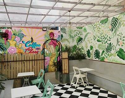 Concept for wall mural: Cafe in Chennai