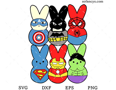 Easter Peeps Superheroes SVG DXF EPS PNG Cut Files