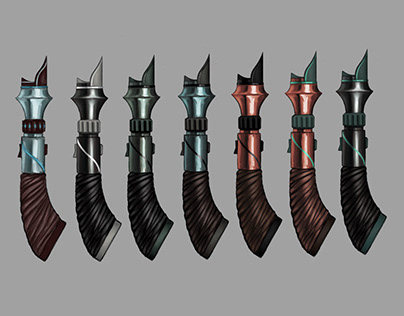 Lightsaber - colour variations and sketch iterations