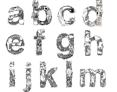 Doodle alphabet typography
