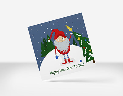 Card gnome Happy New Year