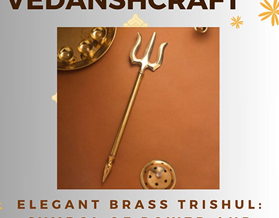 Elegant Brass Trishul: Symbol of Power and Divinity