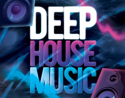 Deep House Music CD Cover PSD Template