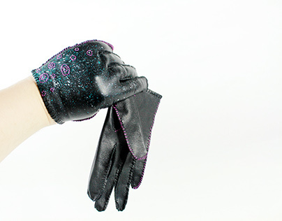 Hand-stitched leather gloves
