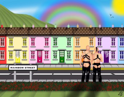 Gay rainbow street